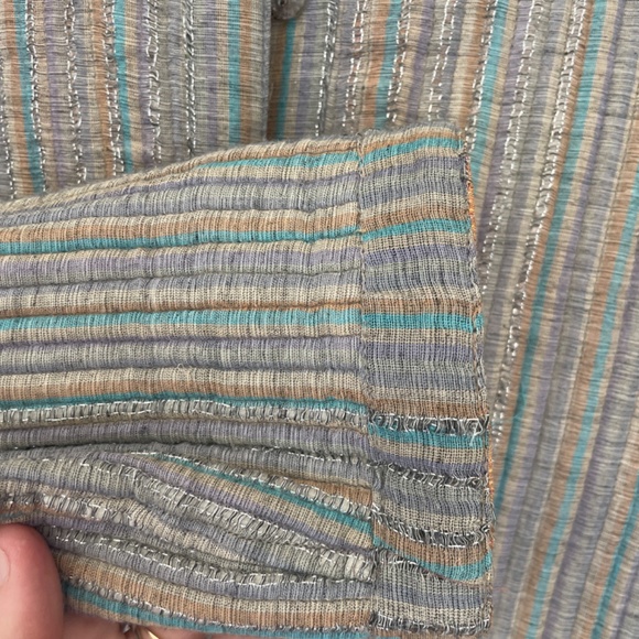 Cotton quilted jacket reversible lightweight metallic thread - Picture 3 of 5